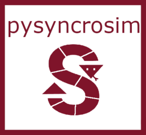 The logo for pysyncrosim. The S from the main syncrosim logo with with the ends adjusted to look like a snake